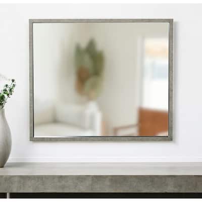 HomeRoots 34" Gray Faux Concrete Framed Accent Mirror - 40' X '34' X '2