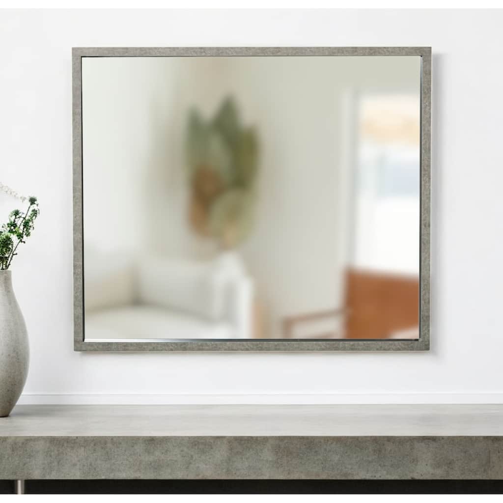 HomeRoots 34" Gray Faux Concrete Framed Accent Mirror - 40' X '34' X '2
