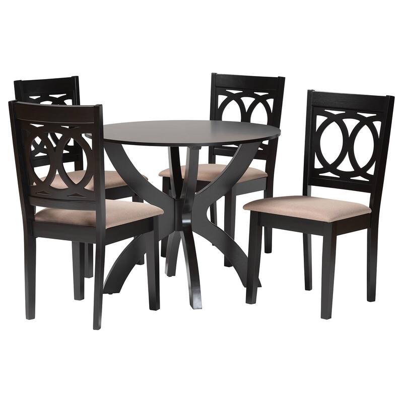 Rita Modern Wood 5-Piece Dining Set - Beige