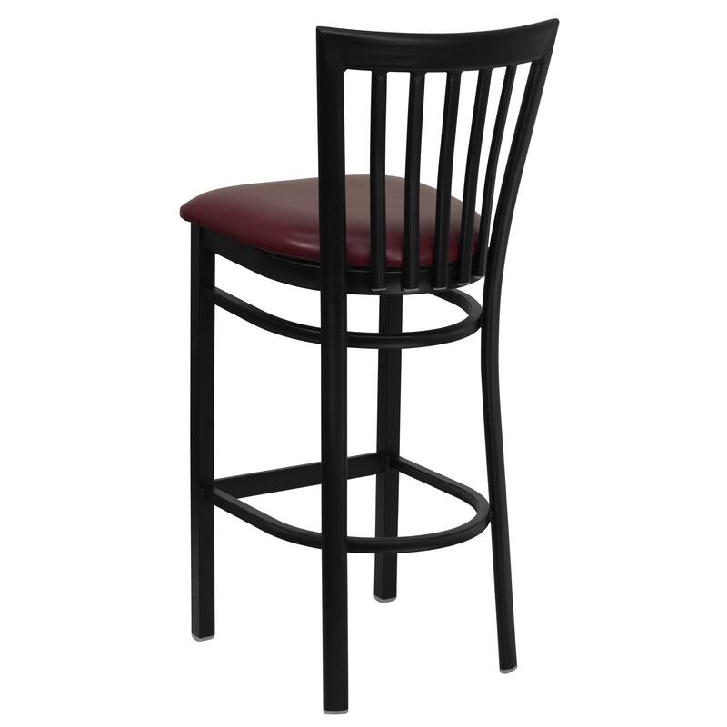 School House Back Metal Restaurant Barstool (Set of 2) - 17.25"W x 19.5"D x 41.75"H - 17.25"W x 19.5"D x 41.75"H