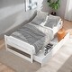 preview thumbnail 1 of 5, Twin Platform Kids Bed with 2-Drawers, Space-Saving Pine Wood Frame, White White