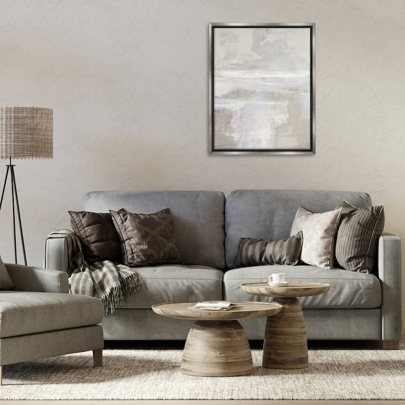 Stupell Muted Beige & Grey Framed Floater Canvas Wall Art Design By Rachel Springer