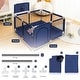 preview thumbnail 2 of 4, Infant 50"x50" 4-Panel Baby Playpen Foldable Playard with Basketball Hoop Blue