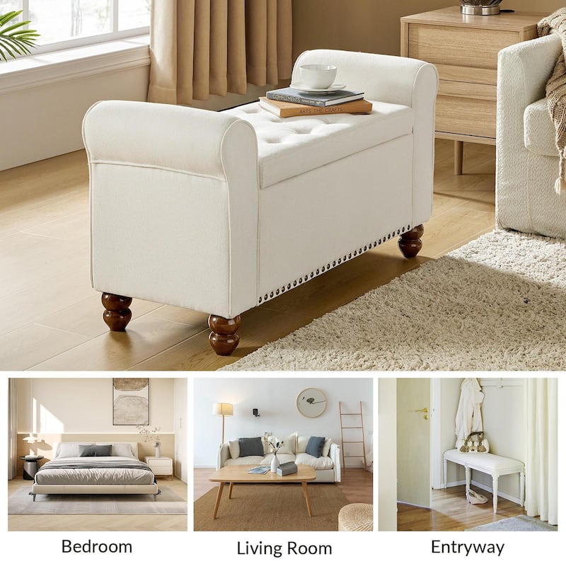 Silvia Upholstered Bench with Storage Space