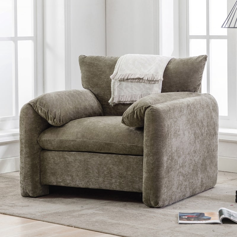 Modern Style Chenille Oversized Armchair Accent Chair Single Sofa Lounge Chair
