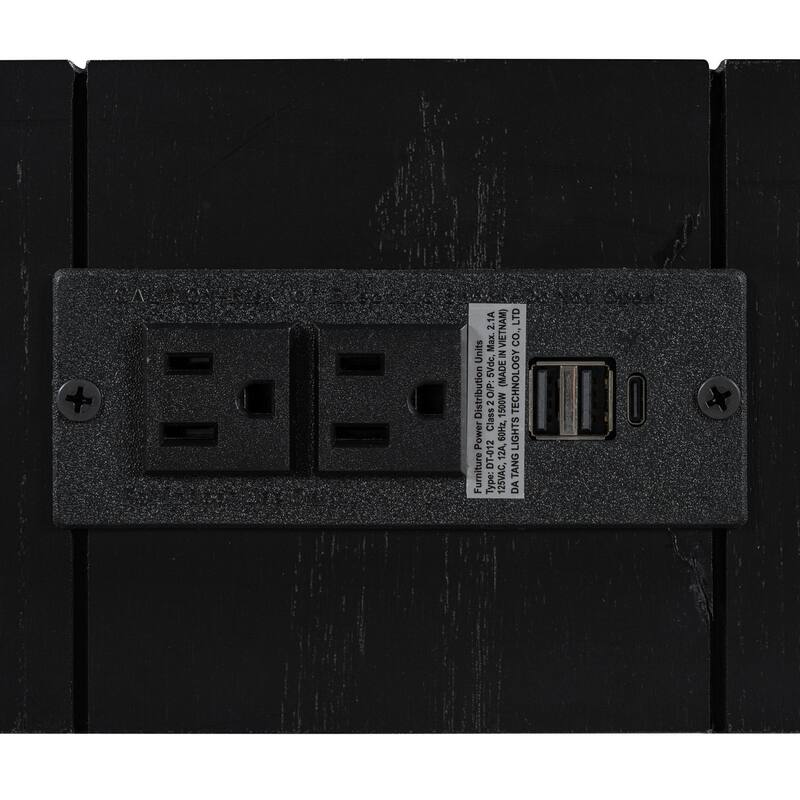 47.25 Inches Wooden Rustic Minimalist Console Table, with Hidden Drawer and Side Power Outlet