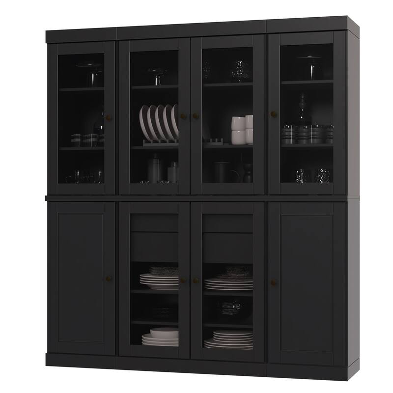 Palace Imports 100% Solid Wood Pantry Cabinet, 2 Drawers, Adjustable Shelves, 65" Wide, 71.5" Tall - 65" x 71.5"