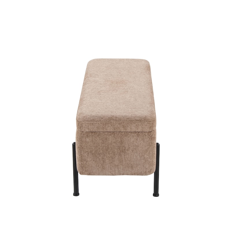 Silver Orchid Galotti Storage Bench with Flip-Top Lid