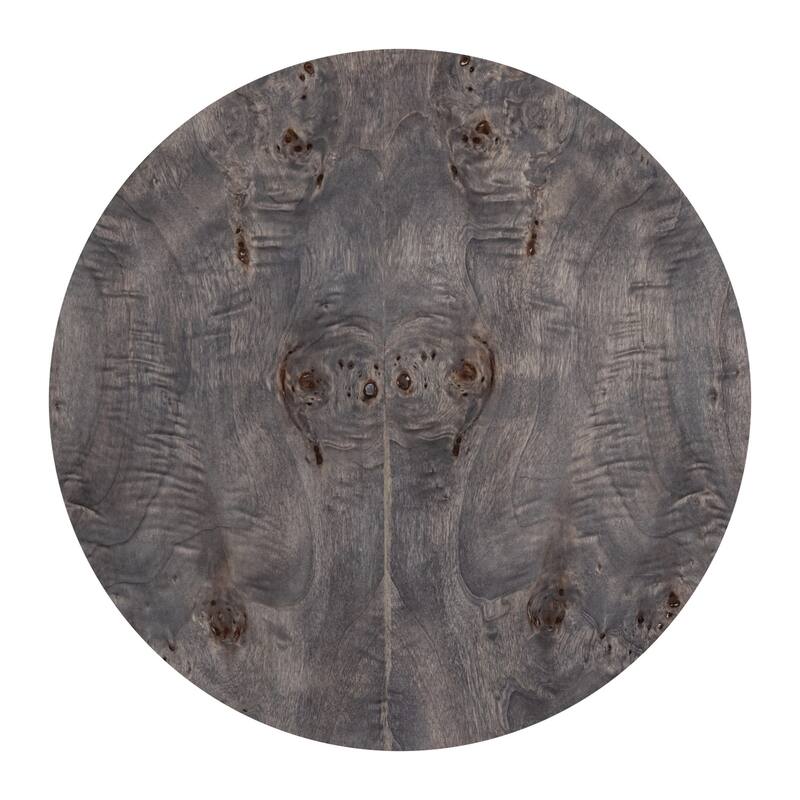 Round Burl Wood Side Table - 15" - Charcoal Gray