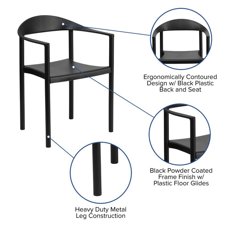 1000 lb. Capacity Plastic Cafe Stack Chair