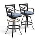 preview thumbnail 31 of 77, Outdoor Patio Bar Stools Aluminum Swivel Bar Chair with Sunbrella Cushion - 21.7 in W x 16.5 in D x 46 in H