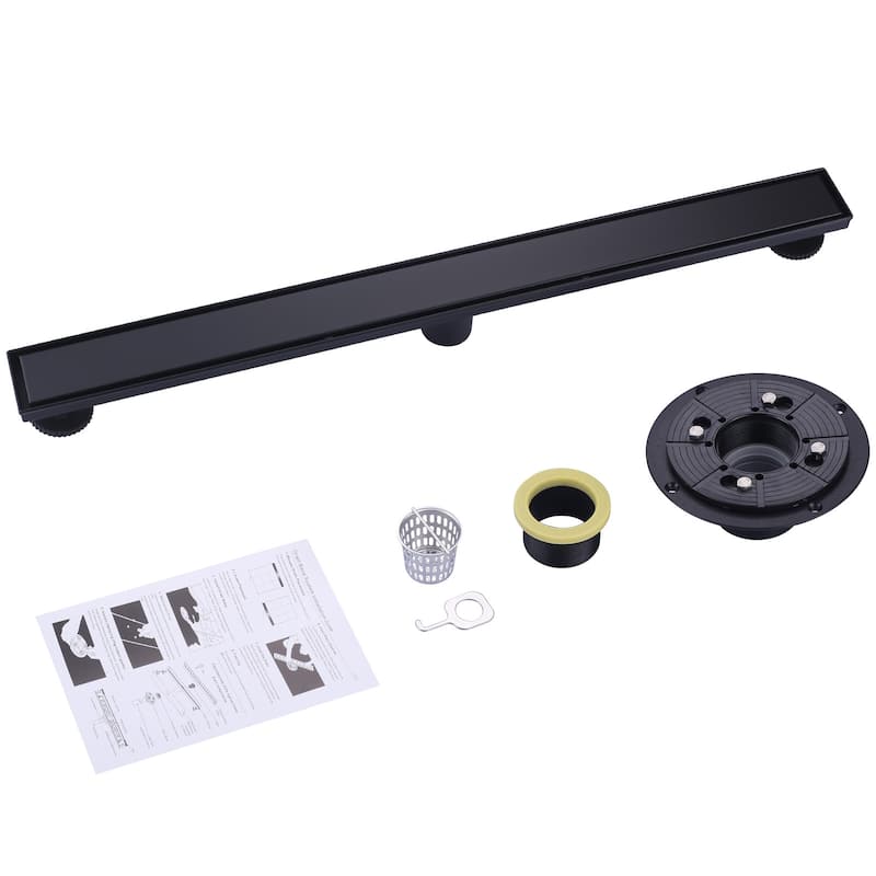 WOWOW Modern Stainless Steel Drain Trough with Removable Cover Plate