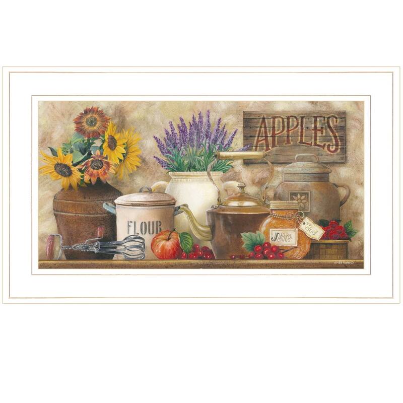 TrendyDecor4U Farmhouse "Antique Kitchen" Framed Print Wall Art by Ed Wargo - Earthtones
