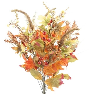 Artificial Autumn Flowers, Orange/Green Mix - 20 Inch - ABN3B004-ORGN ...