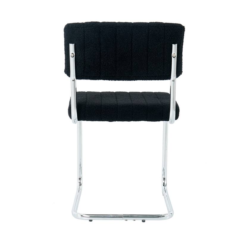 Fabric Light Luxury Dining Chair with Metal Legs(Set of 2) - N/A