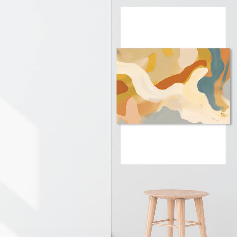 Wynwood Studio Abstract All Spices at One White and Vanilla Modern & Contemporary Wall Art Canvas Print - 54 x 36