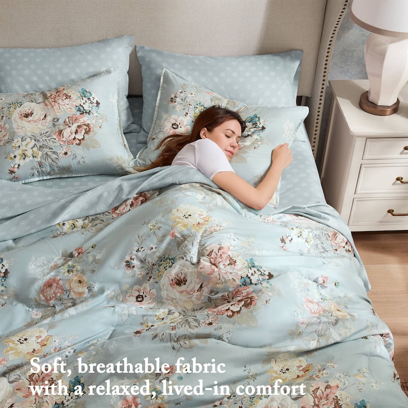 Madison Park Essentials Heather Vintage-inspired Collection floral print Comforter Set