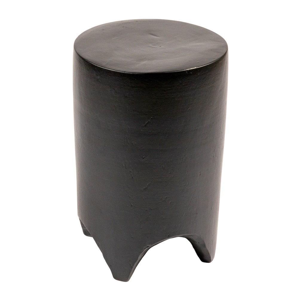 Hand-Carved Wood Stool - 11.81"L x 11.81"W x 17.71"H