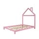 preview thumbnail 22 of 34, Full Size Kids Bed Wood Platform Bed with House-shaped Headboard , Gray