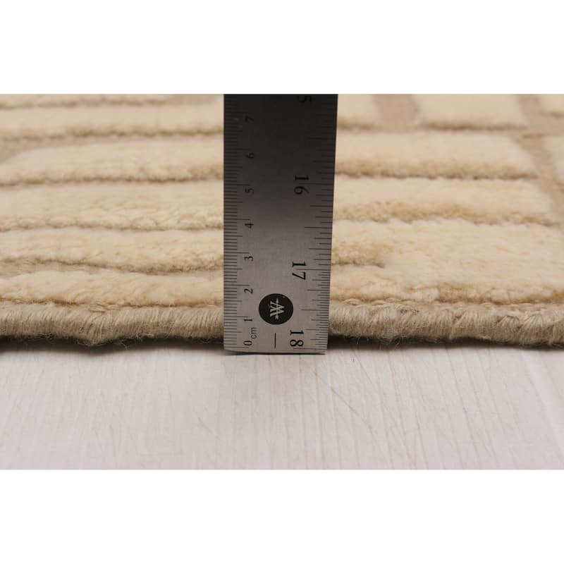 ECARPETGALLERY Hand-knotted Tangier Cream Wool Rug - 7'11 x 9'9