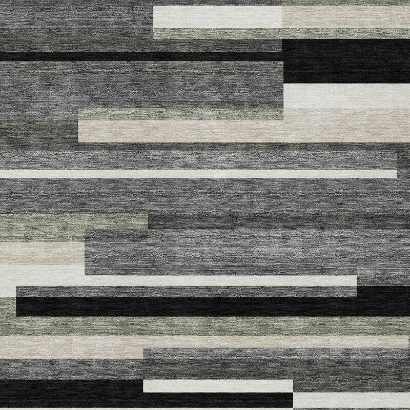 HomeRoots Striped Transitional Rectangle Outdoor Rug