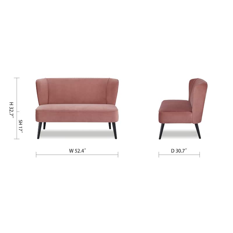 Artdeco Home - Porch & Den Brooklawn Wingback Mid-century Loveseat