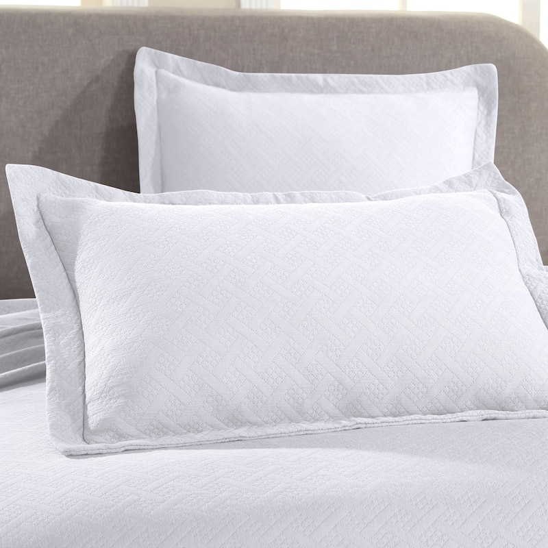 Superior Basketweave Cotton Decorative Bedspread Set