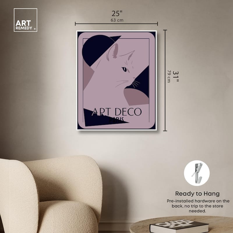 Cat Deco Canvas by Art Remedy