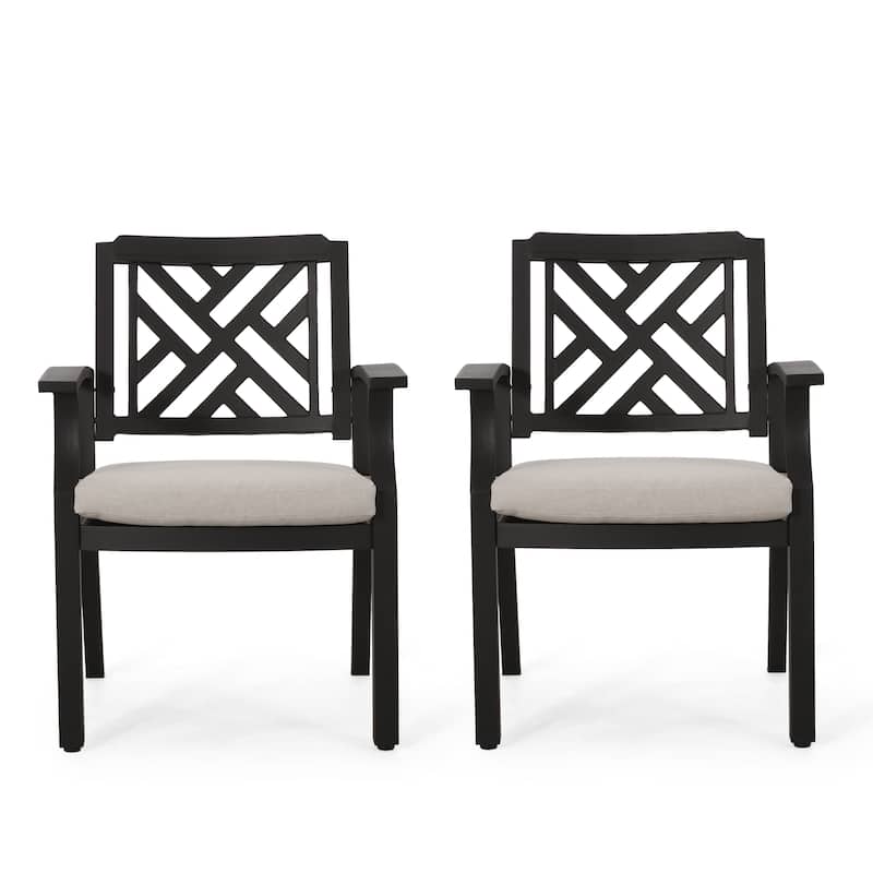Contemporary Outdoor Chairs Set w/ Lightweight Aluminum Frame, Water-Resistant Cushions, 300lb Weight Limit
