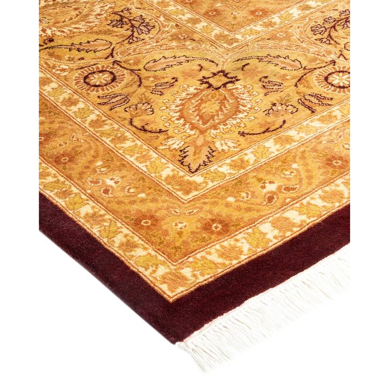 Overton Hand Knotted Wool Vintage Inspired Traditional Mogul Red Runner Rug