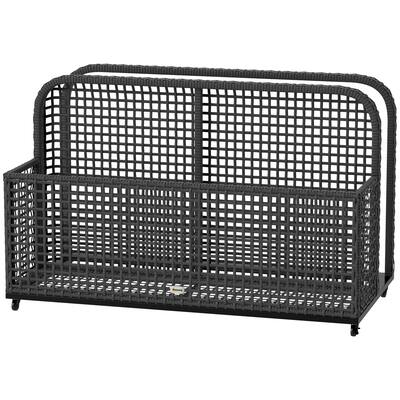 Two-Section Outdoor Storage Basket with Powder-Coated Steel Frame and Smooth Rolling Wheels - 43.25" L x 22.5" W x 28" H