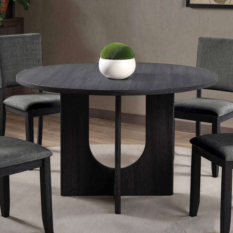 Furniture of America Zephyra Modern 47-inch Wood Round Compact Dining Table - Dark Grey