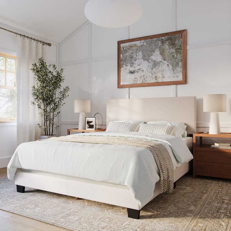 Celeste Modern Upholstered Bed, Box Spring Required