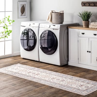 Nuloom Gemma SpinClean Machine Washable Transitional Floral Area Rug