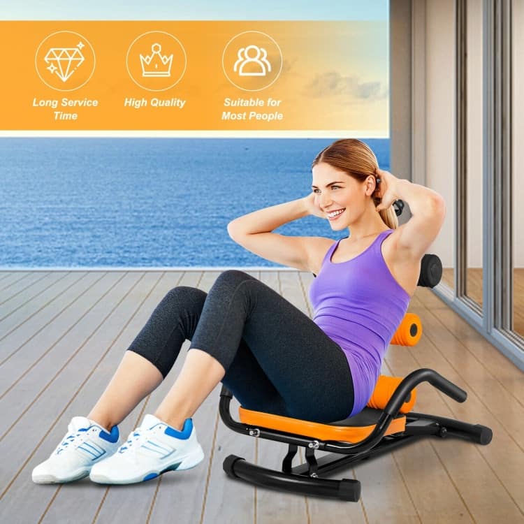 Core Fitness Abdominal Trainer Crunch Exercise Bench Machine - 23.6" x 21.5" x 25.5"-27.5" (L x W x H)