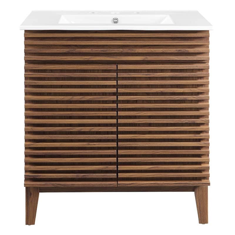 Render 30" Bathroom Vanity Cabinet - Walnut