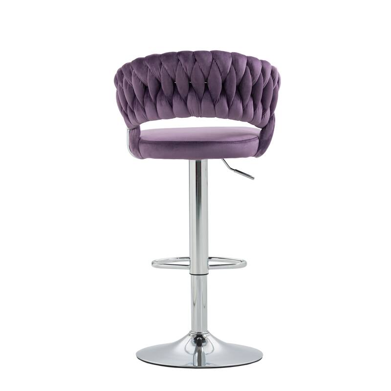 Modern Velvet Counter Bar Stools with Backs(Set of 4)