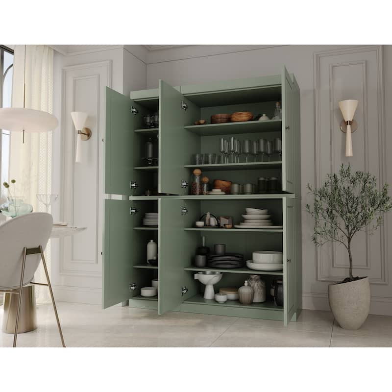 Palace Imports 100% Solid Wood Pantry Cabinet, Raised Panel Doors, Adjustable Shelves, 48.5" Wide, 71.5" Tall - 48.5" x 71.5"
