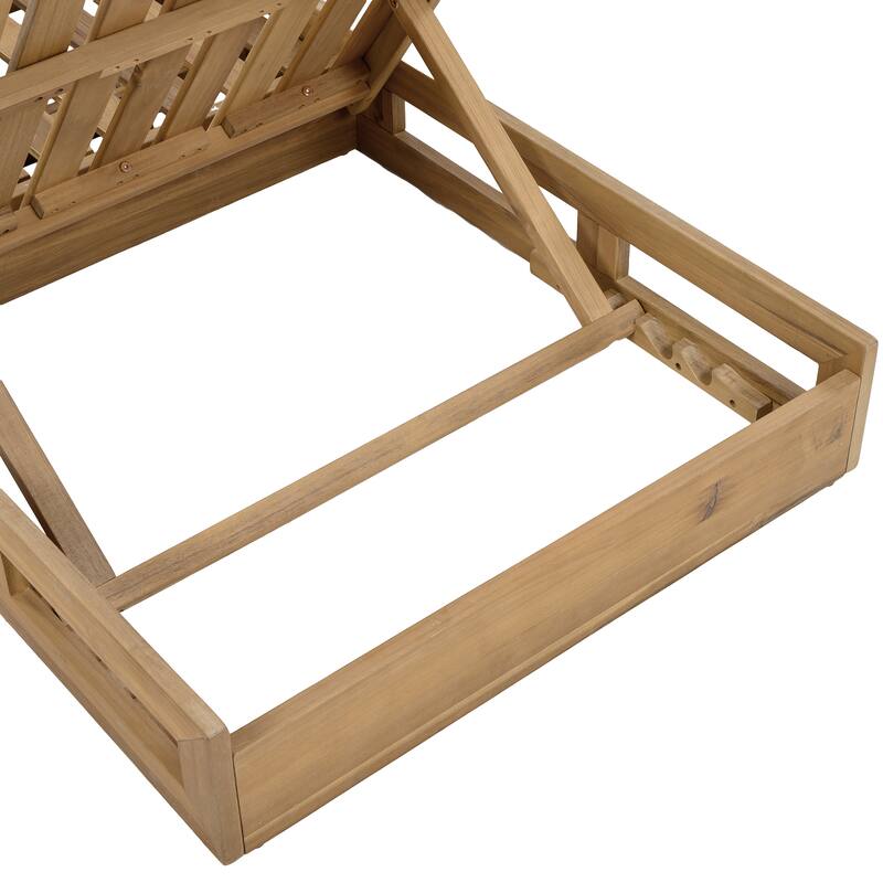 Christopher Knight Home- Olivia Outdoor Acacia Wood Adjustable Lounge Chaise