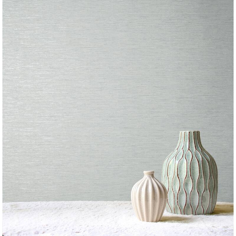 Fine Decor Miya Grey Faux Grasscloth Wallpaper