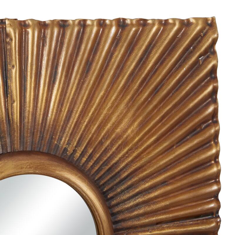 Metal Wall Mirror - Set of 9 Gold - Roche River Decor - 2"W x 17"L x 17"H