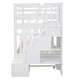 preview thumbnail 7 of 38, Twin/Full Bunk Bed with Trundle, Drawers & Safe Staircase - Space-Saving Design