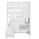 preview thumbnail 7 of 18, Wood Bunk Bed with Twin Size Trundle, White