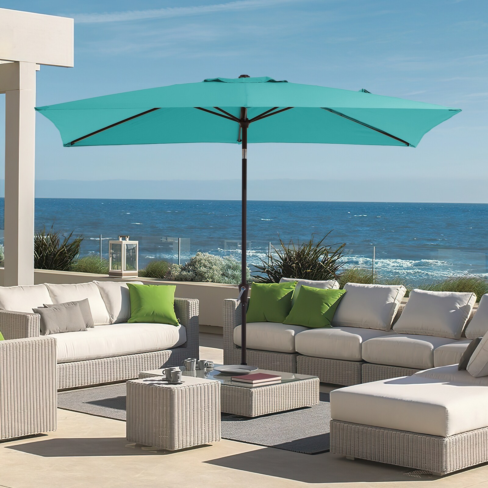5-6 foot patio umbrella Giantex 5 ft Square Umbrella, Outdoor Table w/ 4 Sturdy Ribs, Solid Steel Pole, Quick-Release Push Button, Weatherproof Canopy, Ideal for Poolside, Market, Backyard : Patio, Lawn & Garden The umbrella cloth is and easy to install 7.5ft Patio Umbrella with Crank