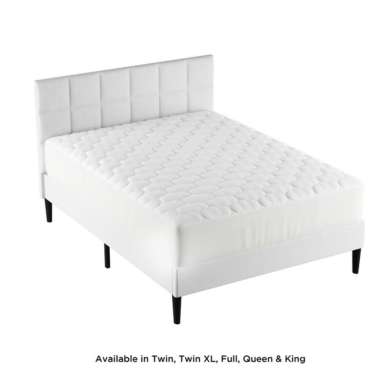 Mattress Cover-Made From Hypo-Allergenic Bamboo Fiber Rayon- Skirted Bed Protector by Lavish Home - White