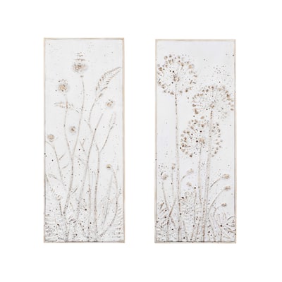 Metal Wall Decor with Flowers (Set of 2 Styles)