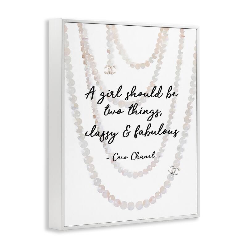Stupell Silver Orchid Classy and Fabulous Fashion Quote with Pearls Framed Art - Multi-Color