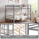 preview thumbnail 25 of 40, Full over Full Wooden Bunk Bed, High Guardrail,Ladder, No Box Spring