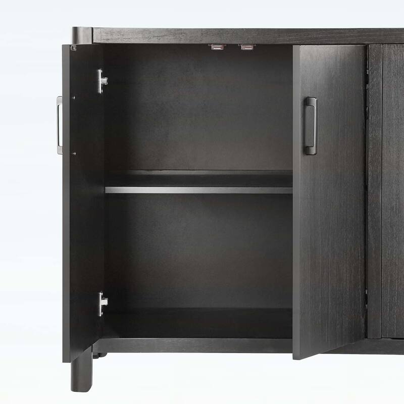 4-Door Cabinet with Smooth Rounded Corners & Refined Metal Handles