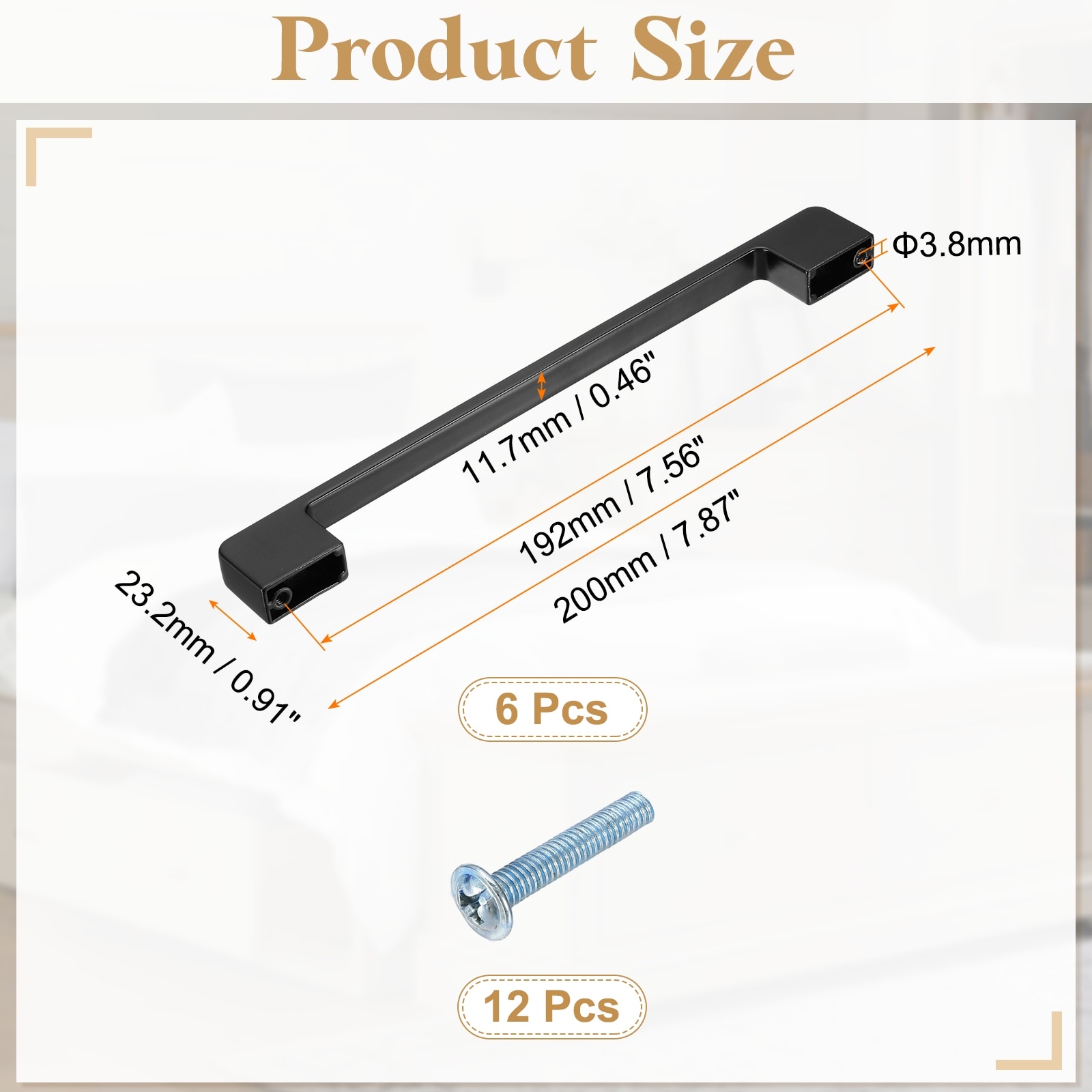 Kitchen Cabinet Handles, Zinc Alloy Hole Center Wide Base Cabinet Pulls Drawer Handle Hardware with Screws